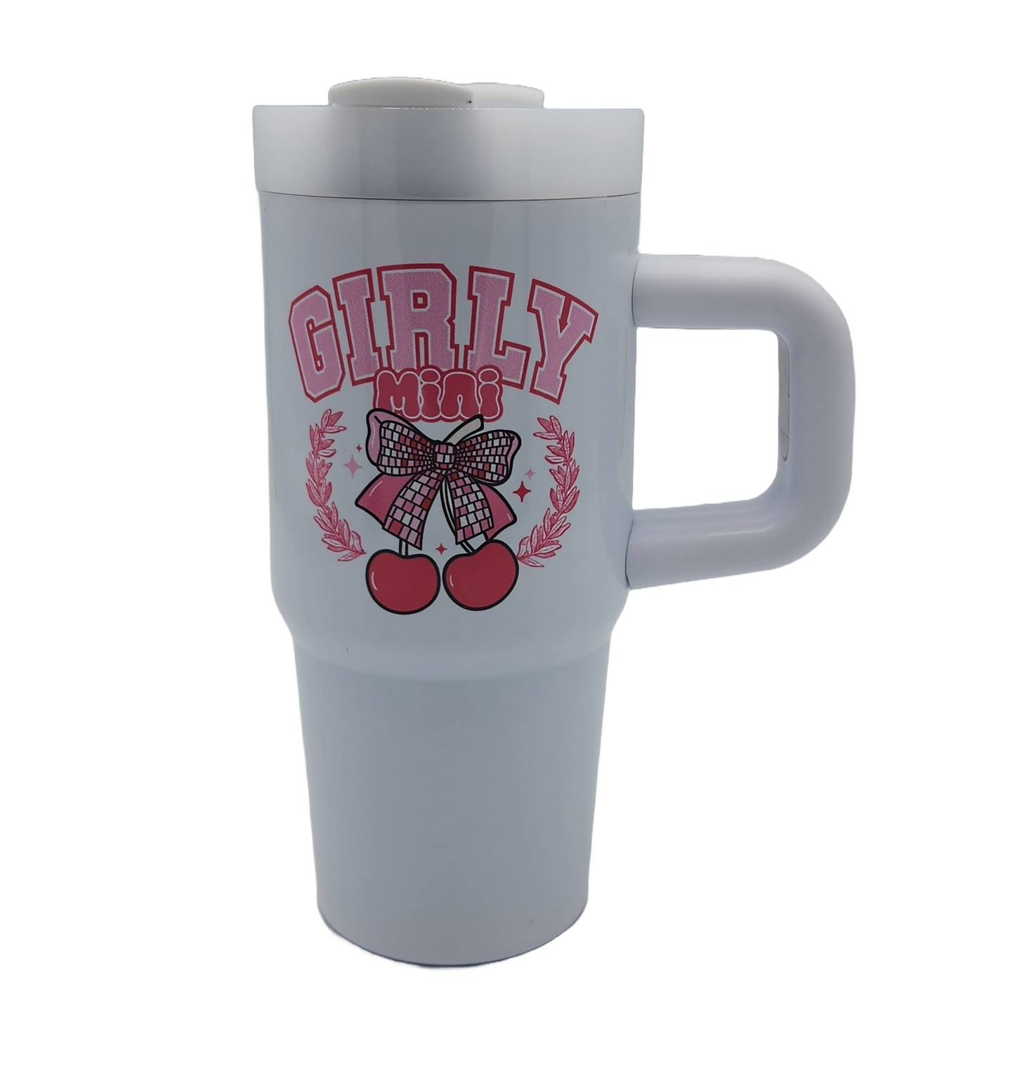 14 oz Mommy and Me Stainless Steel Childrens Tumbler, MINI Girly Coquette Bow