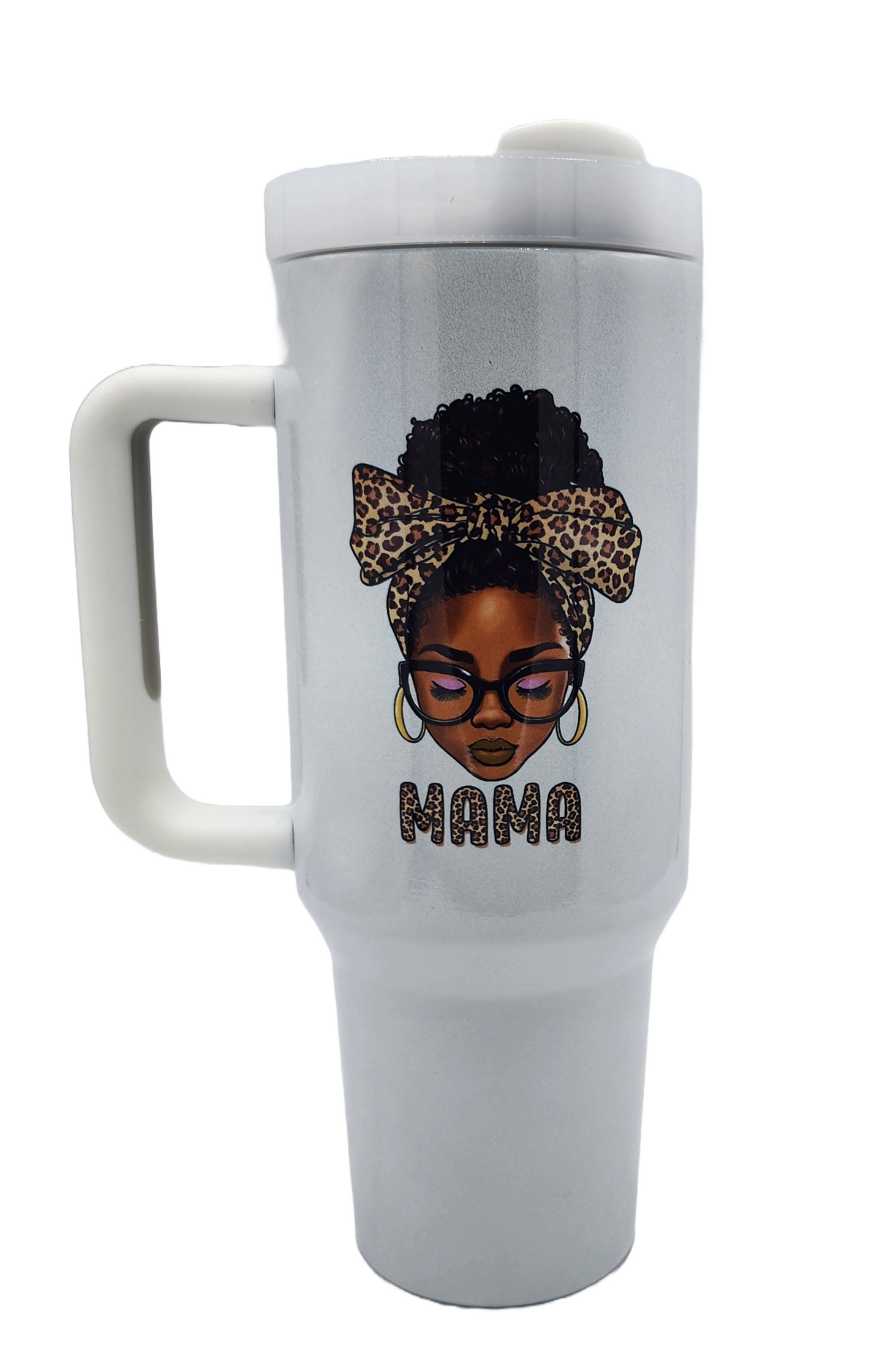 40 oz Mommy and Me Stainless Steel Tumbler, MAMA Animal Print