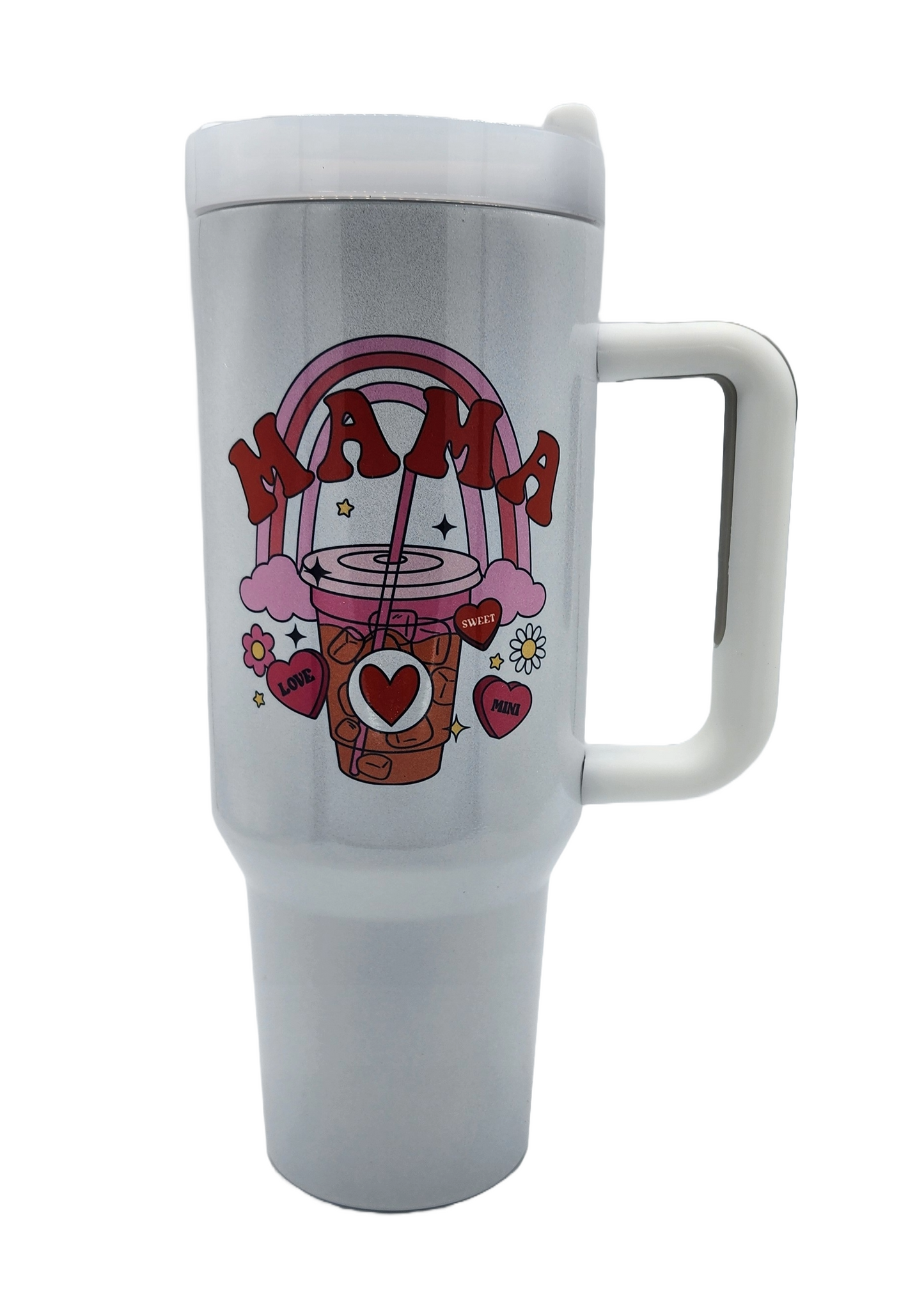 40 oz Mommy and Me Stainless Steel Tumbler, MAMA Valentine's Day