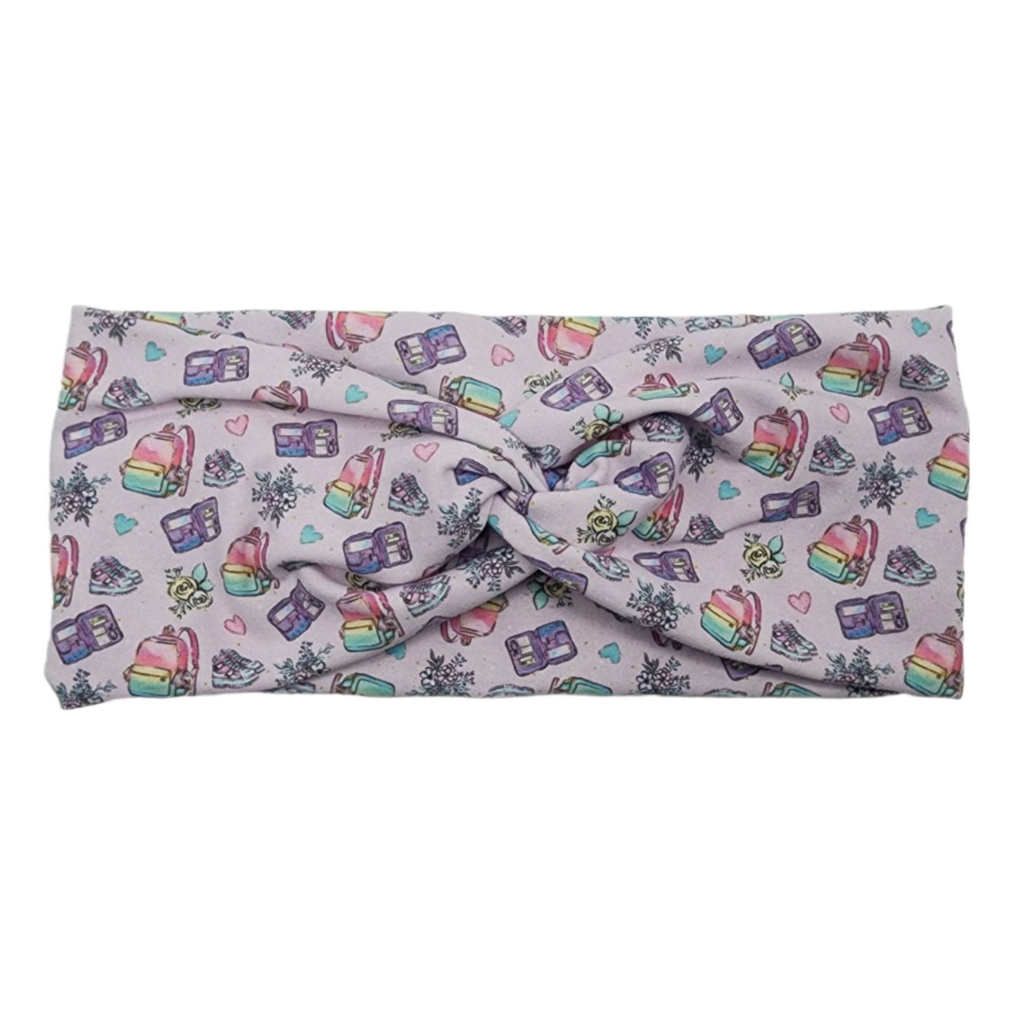 School Backpacks and Notebooks Twist Knot Fashion Headband - Lavender Multi