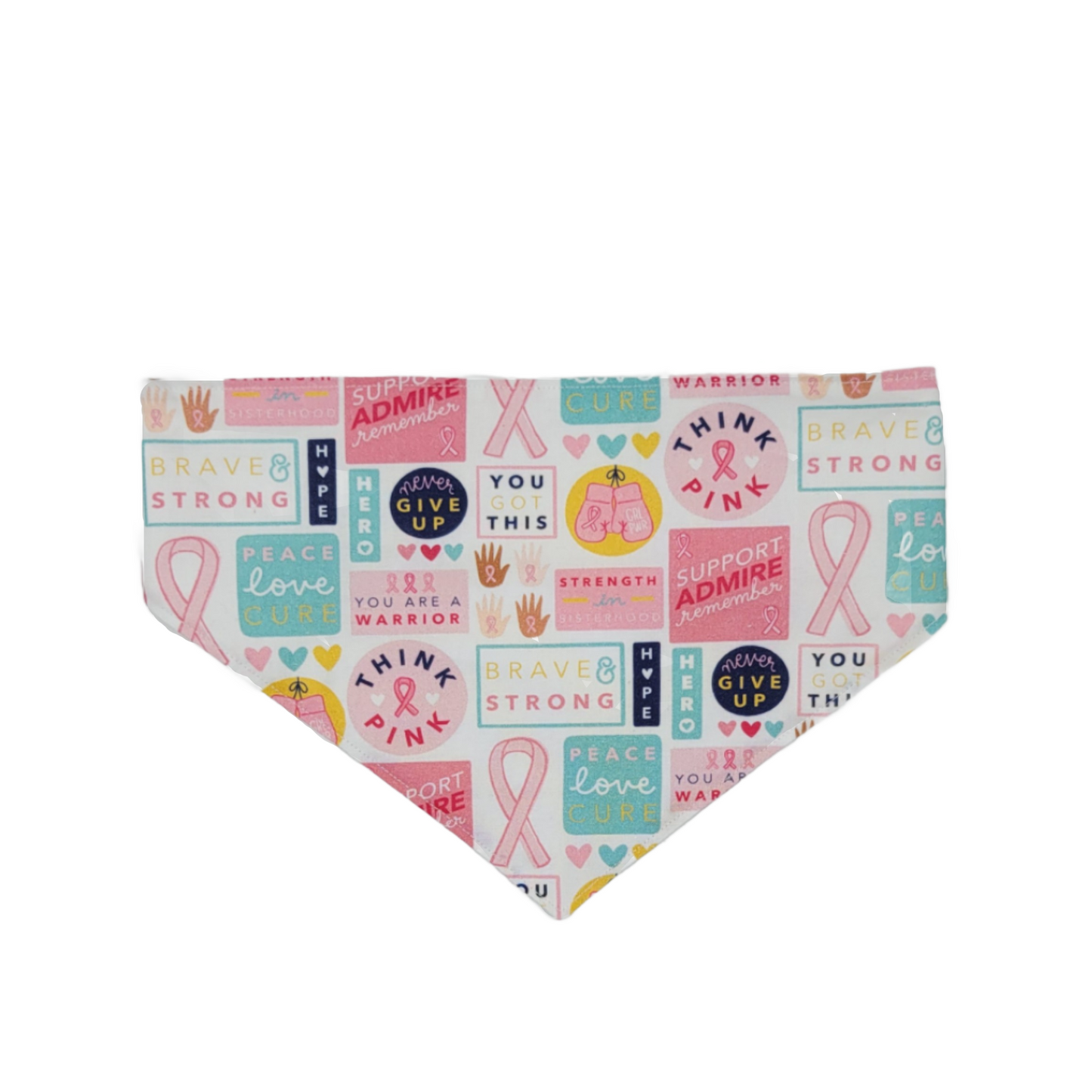 Reversible Pet Bandana - Breast Cancer Awareness, Pink Ribbon Print