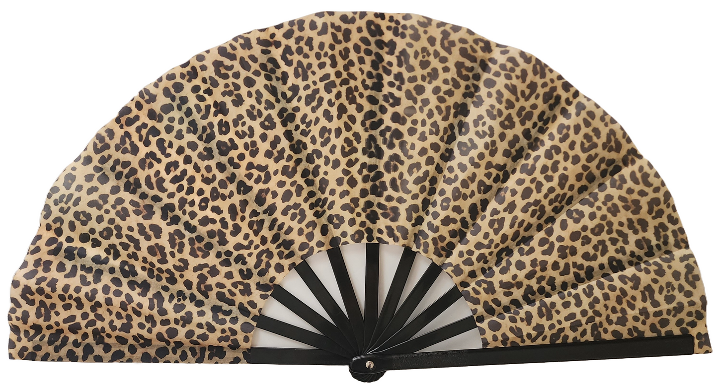 Cheetah Print Line Dancing Clack Fan