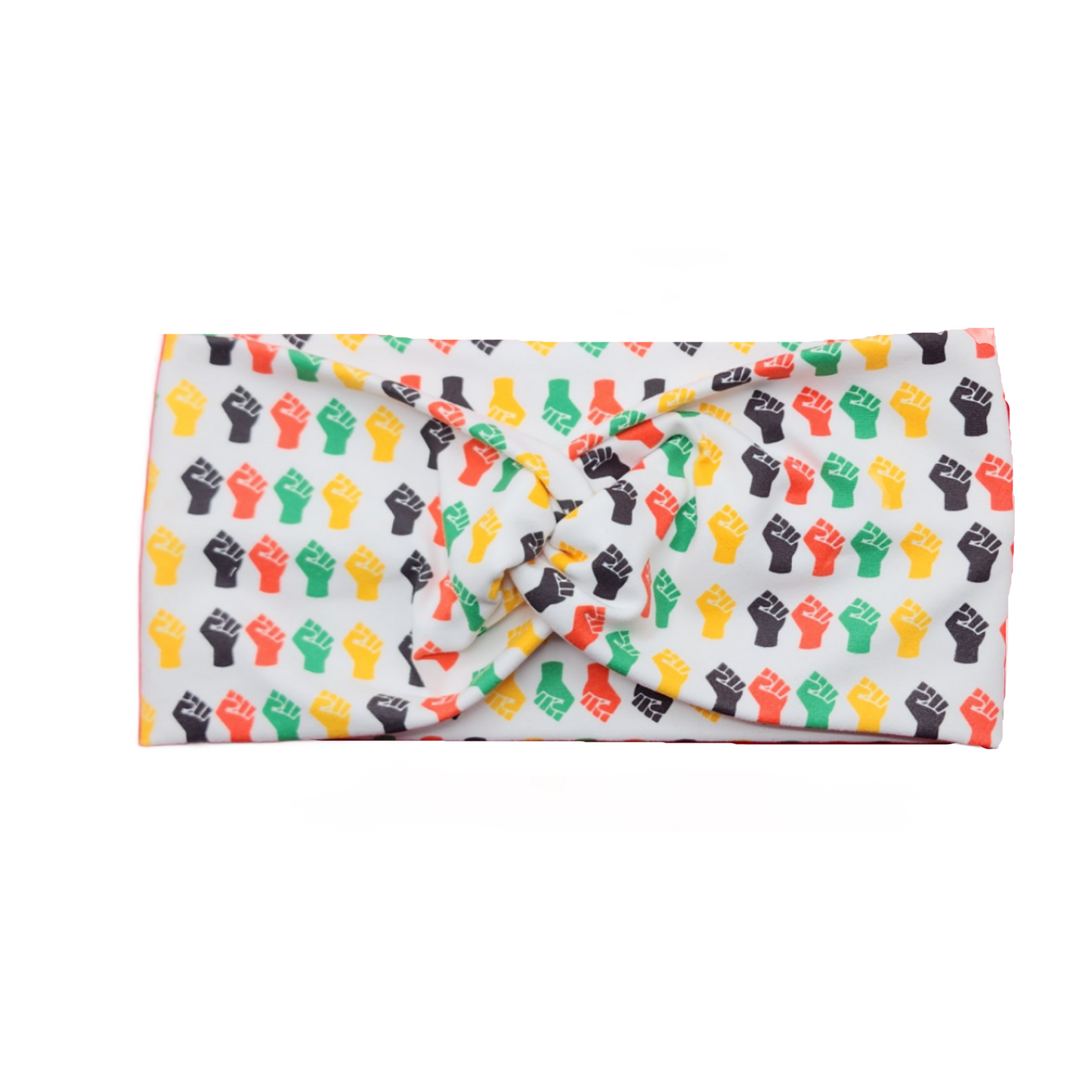Power Fists Twist Knot Fashion Headband - White Multi