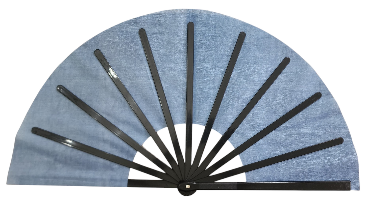 Denim Print Line Dancing Clack Fan