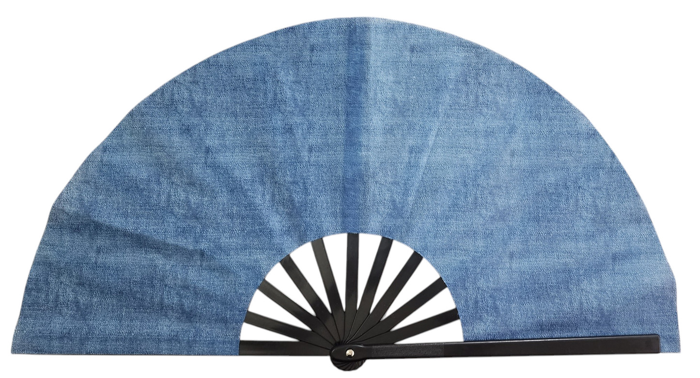 Denim Print Line Dancing Clack Fan