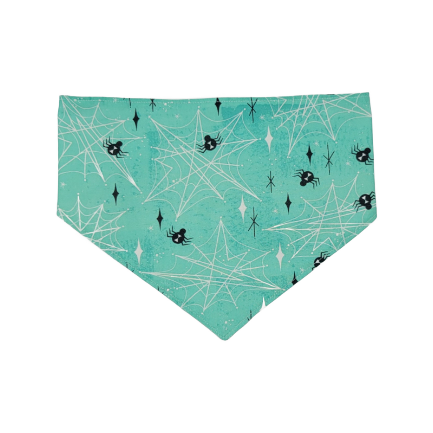 Reversible Halloween Pet Bandana - Spider Web Mint/White