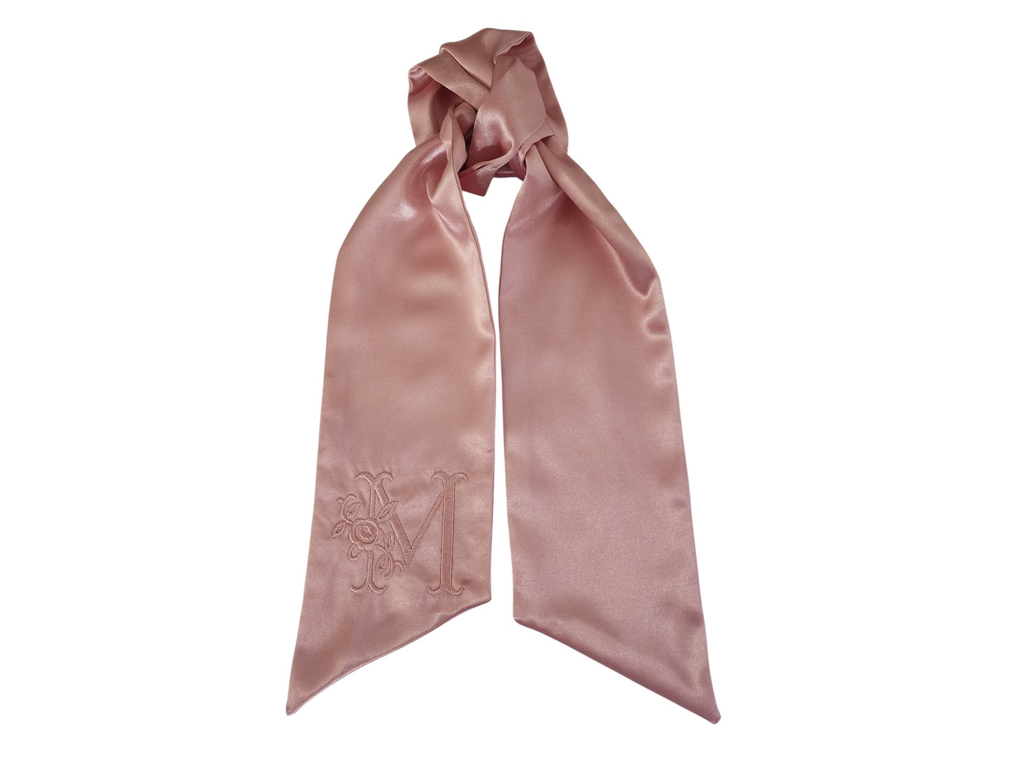 Handmade Satin Monogrammed Bouquet Sash - Blush Pink