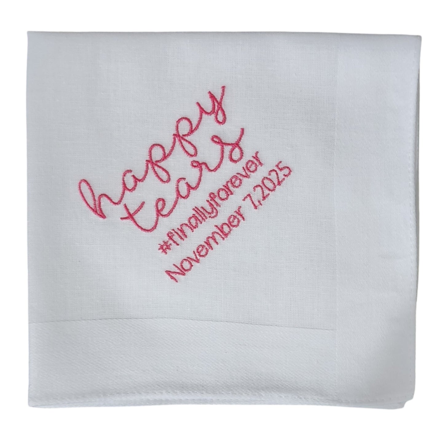 GET YOUR SHIT TOGETHER Embroidered Straight Edge Handkerchief - Red