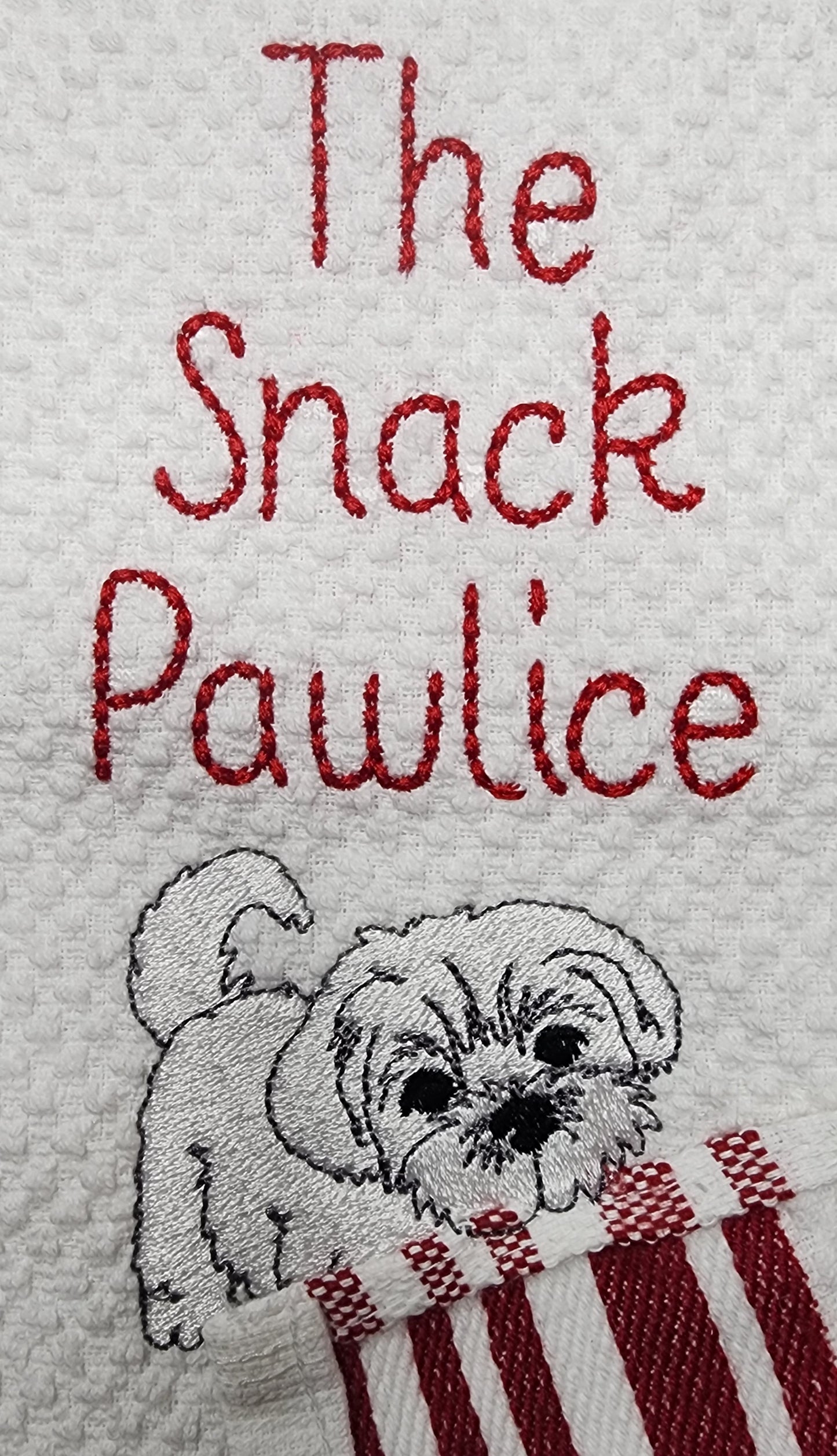 The Snack Pawlice Embroidered Kitchen Dish Towel