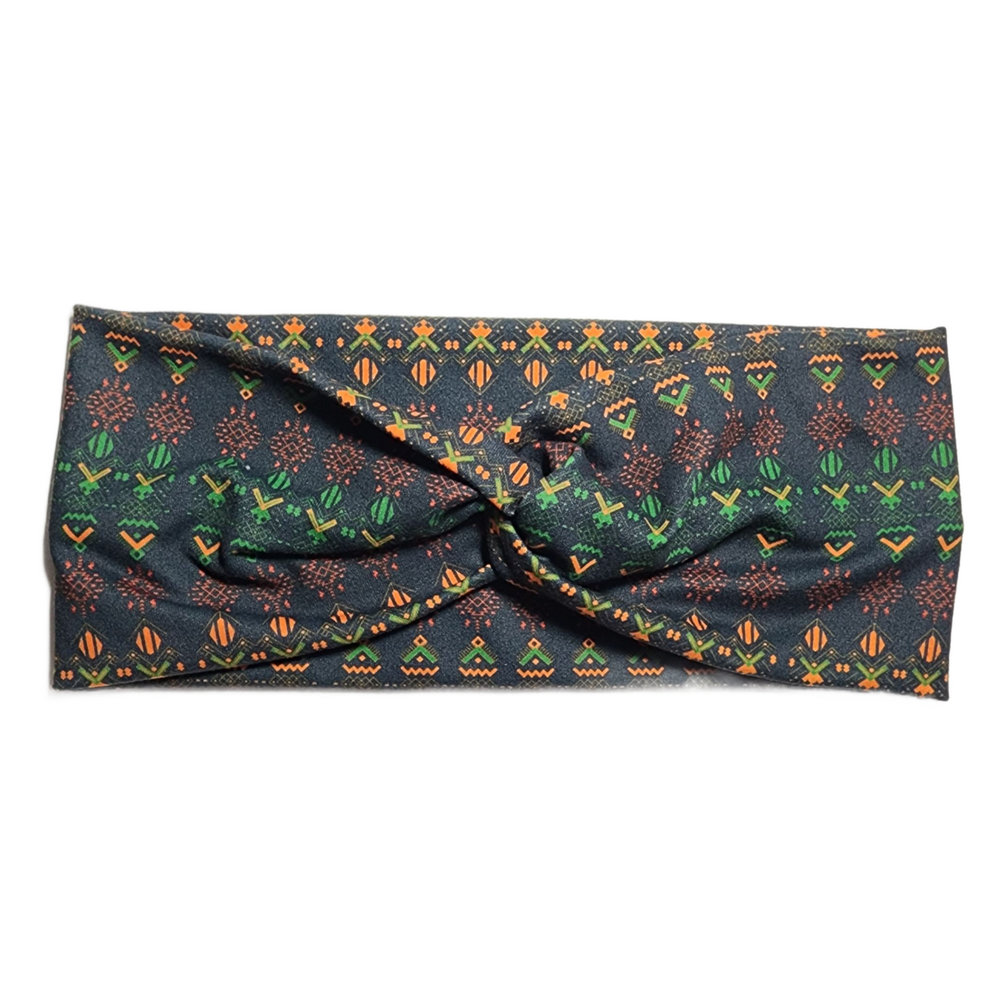 BHM Tribal Print Twist Knot Fashion Headband - Black/Red/Green/Gold