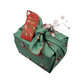 Furoshiki 3 pc Fabric Gift Wrap Kit - Holiday/Mint Green Santa