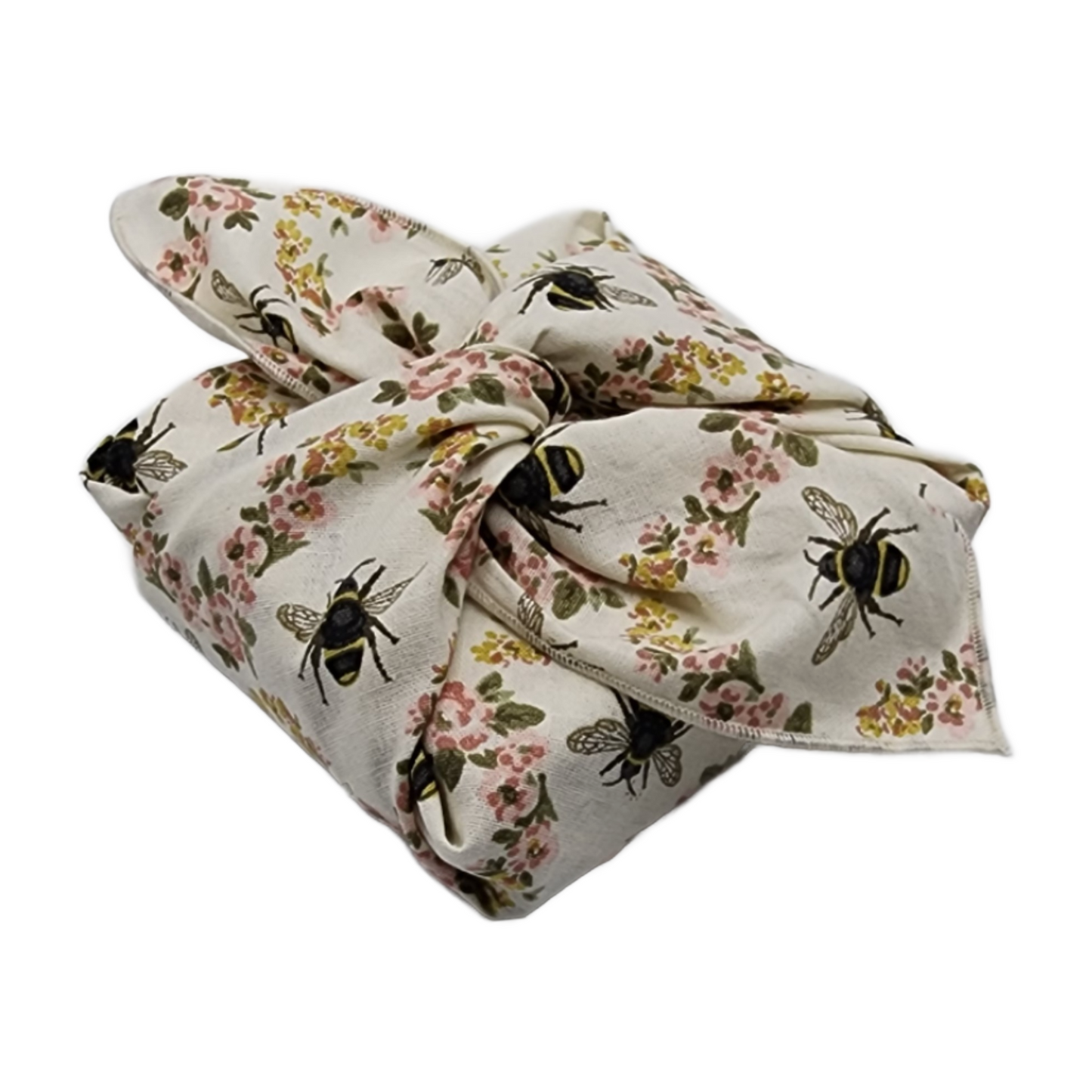 Furoshiki Fabric Gift Wrap - Queen Bee Ivory Floral