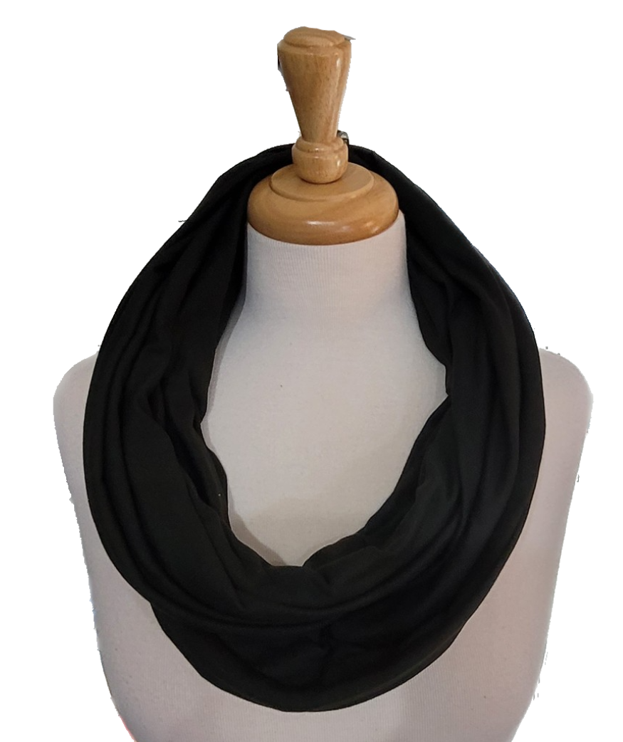 Infinity Scarf with Pocket - Black