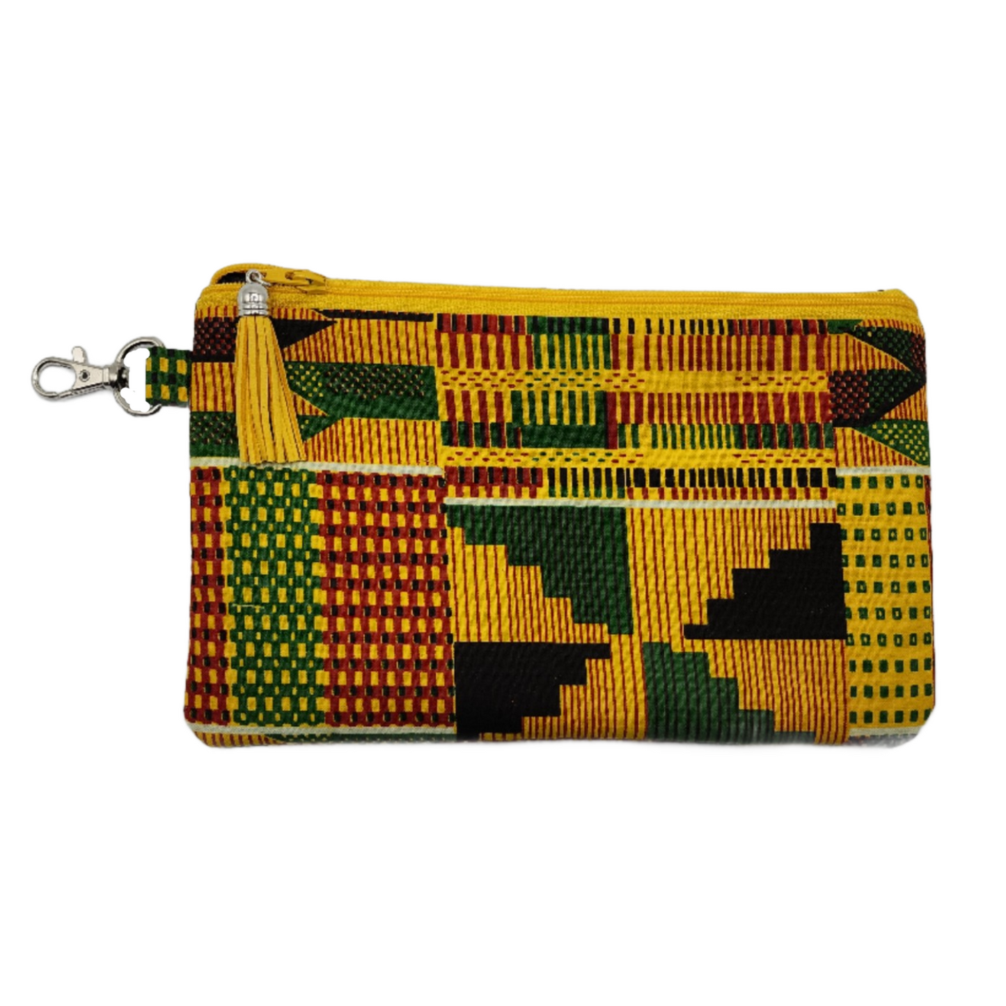 Top Zipper Lined Bag - Gold Kente