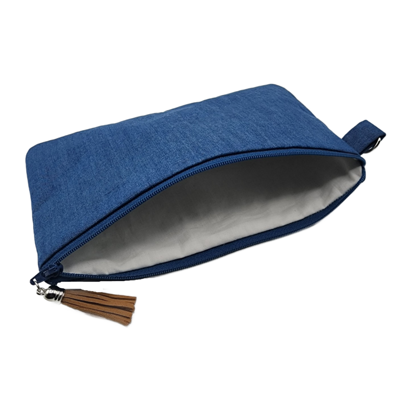 Top Zipper Lined Bag - Medium Denim Blue