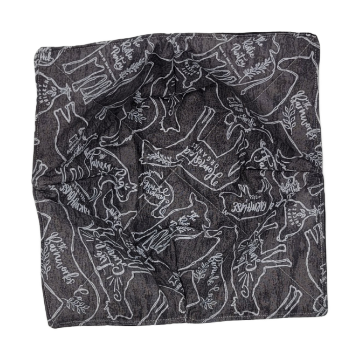 Reversible Bowl Cozy - Grey Farmhouse Print