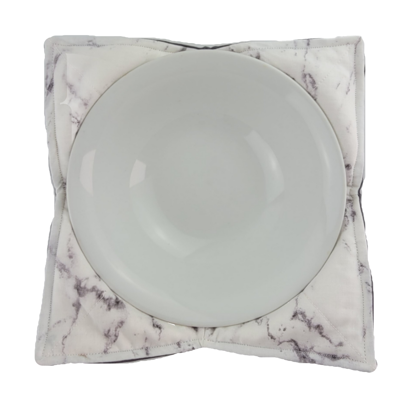 Reversible Bowl Cozy - White/Grey Marble