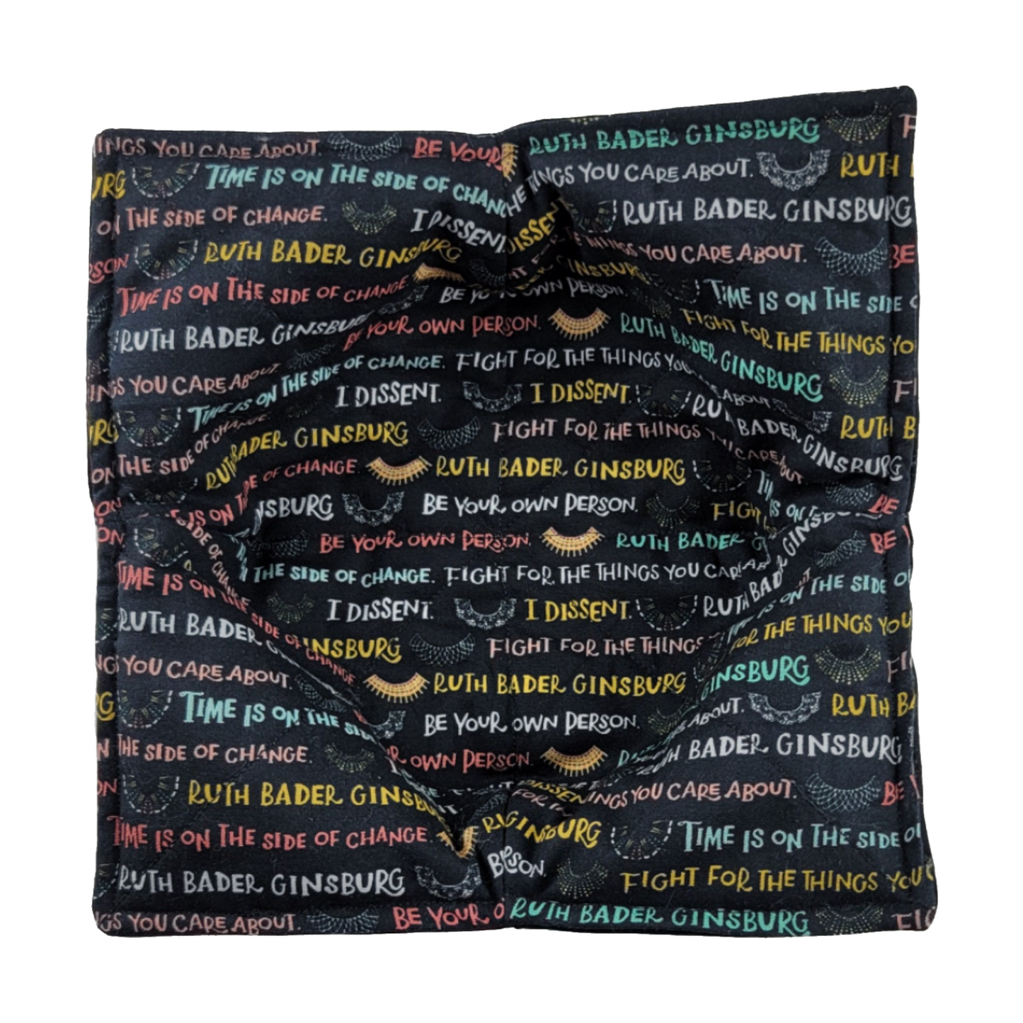 Reversible Bowl Cozy - Ruth Bader Ginsburg Quotes on Black