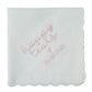 HAPPY TEARS Embroidered Scalloped Edge Handkerchief with Custom Date