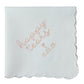 HAPPY TEARS Embroidered Scalloped Edge Handkerchief with Custom Date