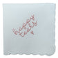 HAPPY TEARS Embroidered Scalloped Edge Handkerchief