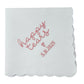 HAPPY TEARS Embroidered Scalloped Edge Handkerchief with Custom Date
