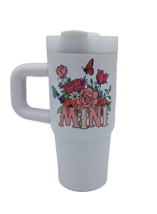 14 oz Mommy and Me Stainless Steel Childrens Tumbler, MINI Floral Boho