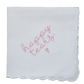 HAPPY TEARS Embroidered Scalloped Edge Handkerchief