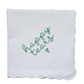 HAPPY TEARS Embroidered Scalloped Edge Handkerchief