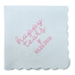 HAPPY TEARS Embroidered Scalloped Edge Handkerchief with Custom Date