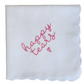 HAPPY TEARS Embroidered Scalloped Edge Handkerchief