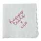 HAPPY TEARS Embroidered Scalloped Edge Handkerchief with Custom Date