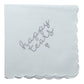HAPPY TEARS Embroidered Scalloped Edge Handkerchief
