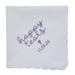 HAPPY TEARS Embroidered Scalloped Edge Handkerchief with Custom Date