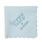 HAPPY TEARS Embroidered Scalloped Edge Handkerchief with Custom Date
