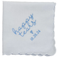 HAPPY TEARS Embroidered Scalloped Edge Handkerchief with Custom Date