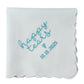HAPPY TEARS Embroidered Scalloped Edge Handkerchief with Custom Date