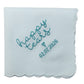 HAPPY TEARS Embroidered Scalloped Edge Handkerchief with Custom Date