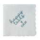 HAPPY TEARS Embroidered Scalloped Edge Handkerchief with Custom Date