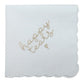 HAPPY TEARS Embroidered Scalloped Edge Handkerchief