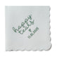 HAPPY TEARS Embroidered Scalloped Edge Handkerchief with Custom Date