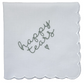 HAPPY TEARS Embroidered Scalloped Edge Handkerchief
