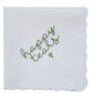 HAPPY TEARS Embroidered Scalloped Edge Handkerchief