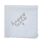 HAPPY TEARS Embroidered Scalloped Edge Handkerchief