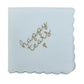 HAPPY TEARS Embroidered Scalloped Edge Handkerchief