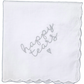 HAPPY TEARS Embroidered Scalloped Edge Handkerchief