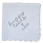 HAPPY TEARS Embroidered Scalloped Edge Handkerchief with Custom Date