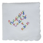 HAPPY TEARS Embroidered Scalloped Edge Handkerchief with Custom Date