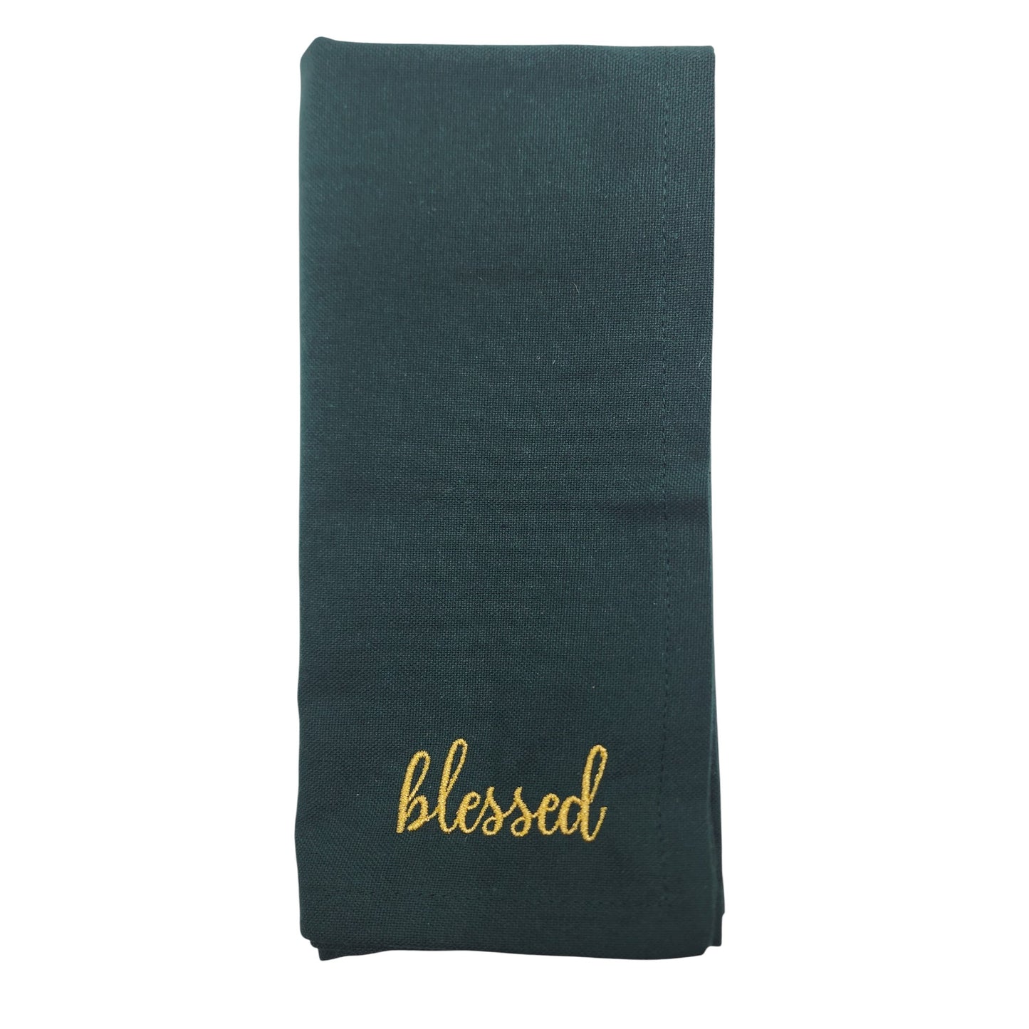 Thanksgiving Sentiments Embroidered Cotton 18x18 inch Dinner Napkins