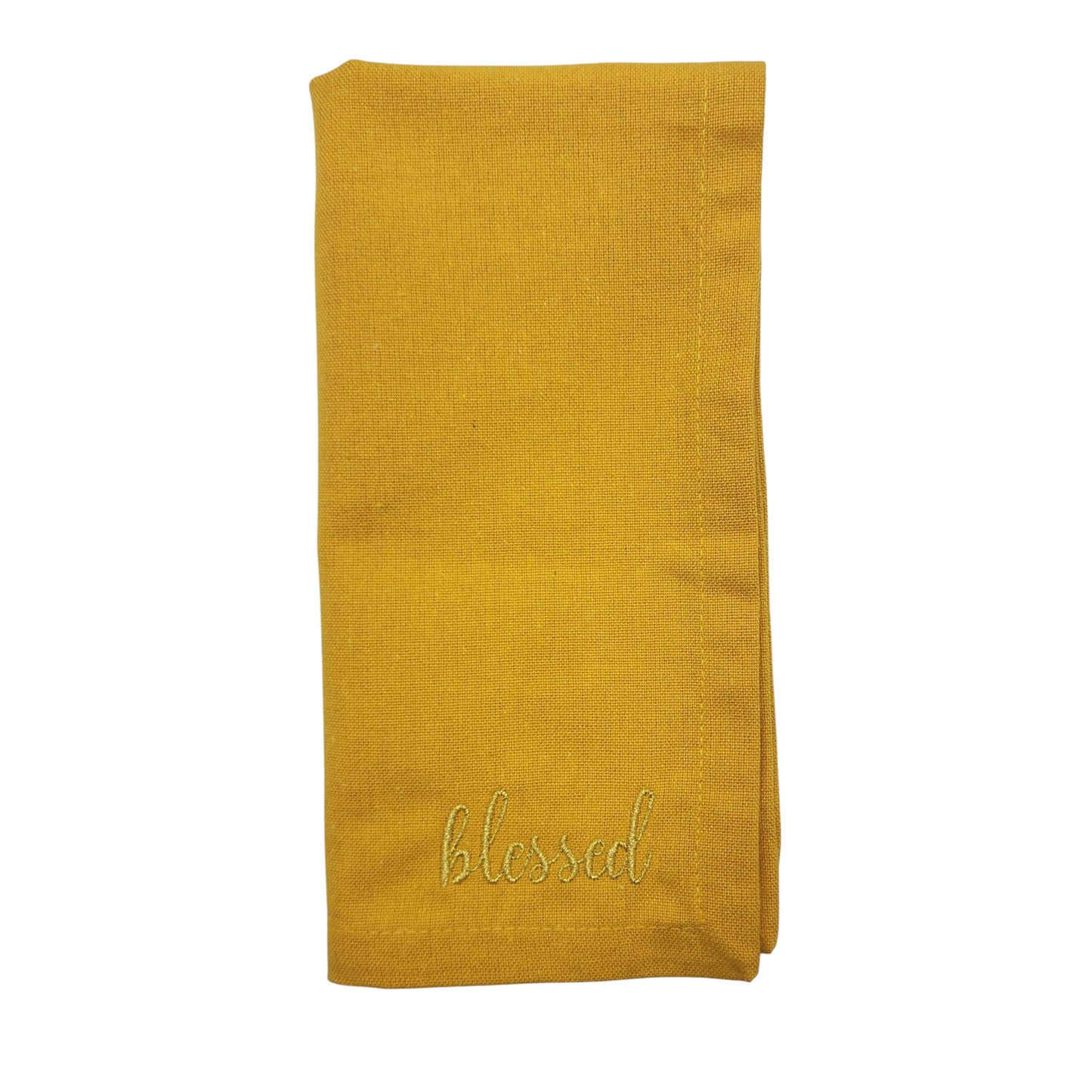 Thanksgiving Sentiments Embroidered Cotton 18x18 inch Dinner Napkins